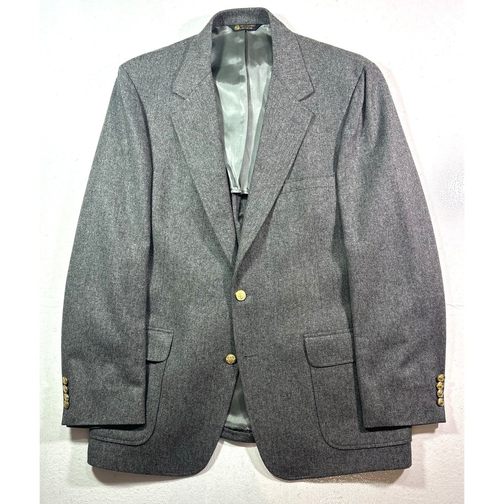 mens gray Vintage‎ 90s Van Julian soft tweed blazer jacket sport suit coat 44L